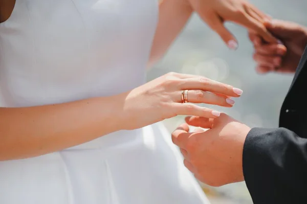 Hands Bride Groom Close — Stock Photo, Image