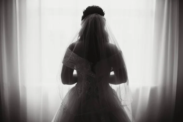 Vestido Noiva Vestido Casamento Noiva Manhã — Fotografia de Stock