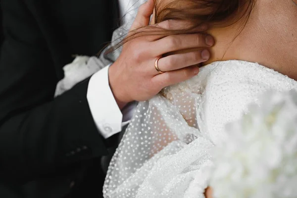 Hands Bride Groom Close — Stock Photo, Image