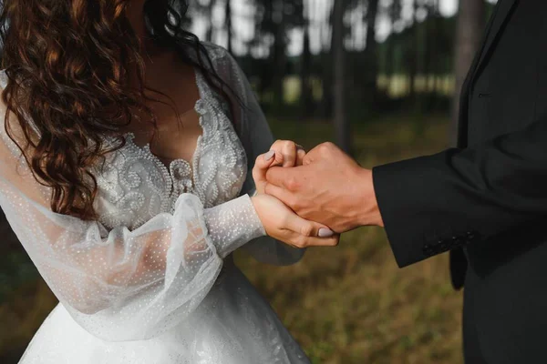 Hands Bride Groom Close — Stock Photo, Image