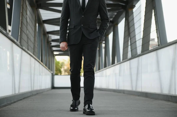 Bonito Homem Indo Para Reunião — Fotografia de Stock