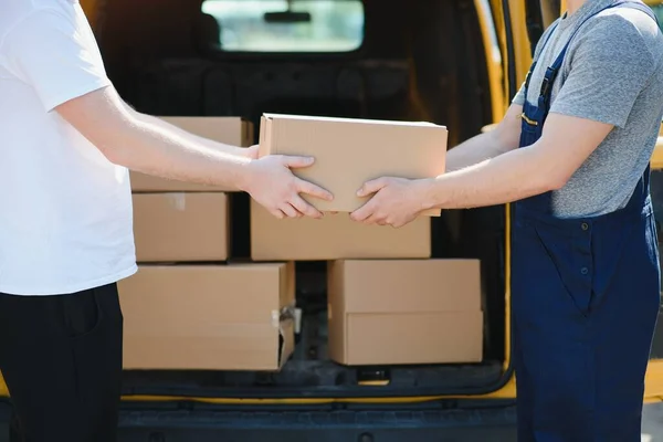 Delivery Service Send Customer Receiving Package — Stock Photo, Image