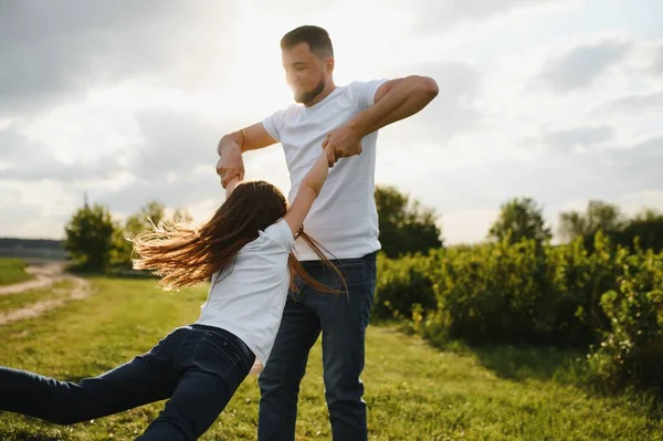 Far Och Dotter Naturen — Stockfoto