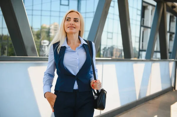 Business Women Style. Woman Going To Work. Portrait Of Beautiful Female In Stylish Office