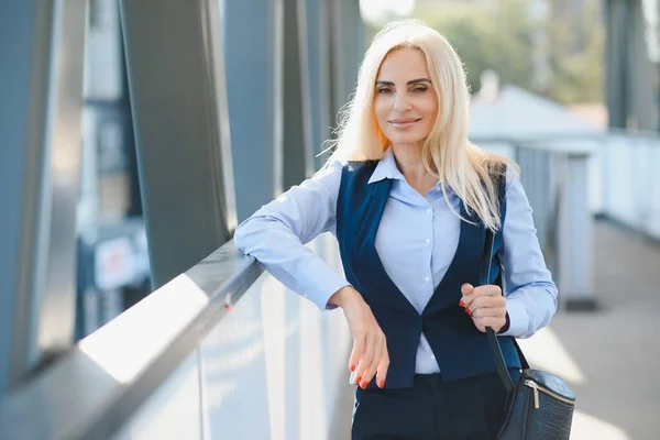 Business Women Style. Woman Going To Work. Portrait Of Beautiful Female In Stylish Office