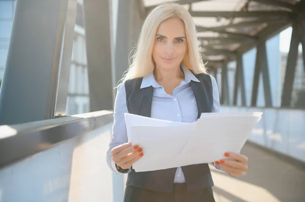 Business Women Style. Woman Going To Work. Portrait Of Beautiful Female In Stylish Office