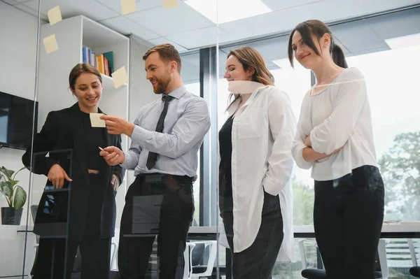 Corporate Business Team Manager Meeting Room Modern Office Panoramic Windows — стоковое фото