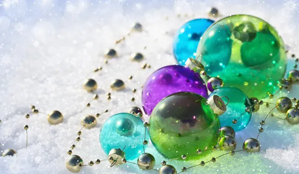 Kerstmis gekleurde ballen — Stockfoto