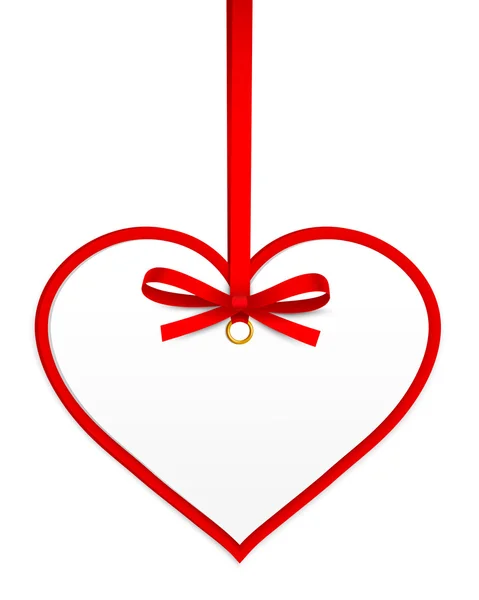 Coeur avec arc rouge — Image vectorielle