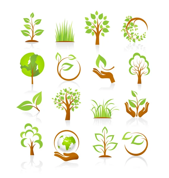 Conjunto de iconos de la naturaleza — Vector de stock