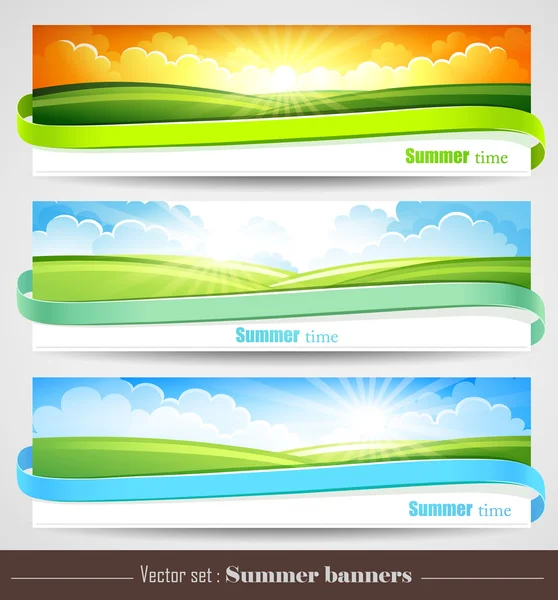 Sada letních bannerů — Stockový vektor