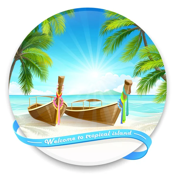 Isla tropical — Vector de stock