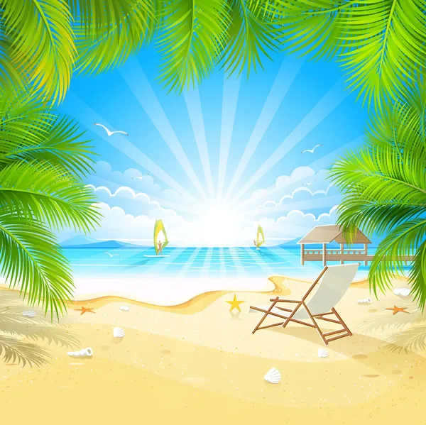 Relax on a tropical island — Stock Vector