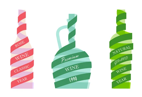 Botellas de vino iconos — Vector de stock