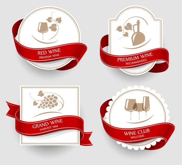 Set de etiquetas para vino — Vector de stock