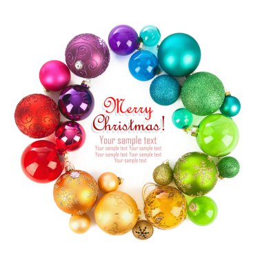 renkli topları Noel çelenk