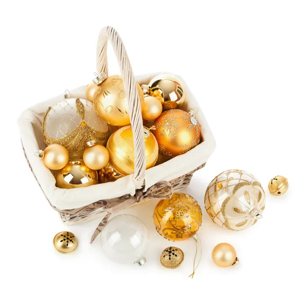 Золотий новорічні кулі — стокове фото