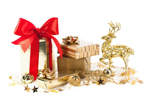 Jul dekoration med gåvor — Stockfoto