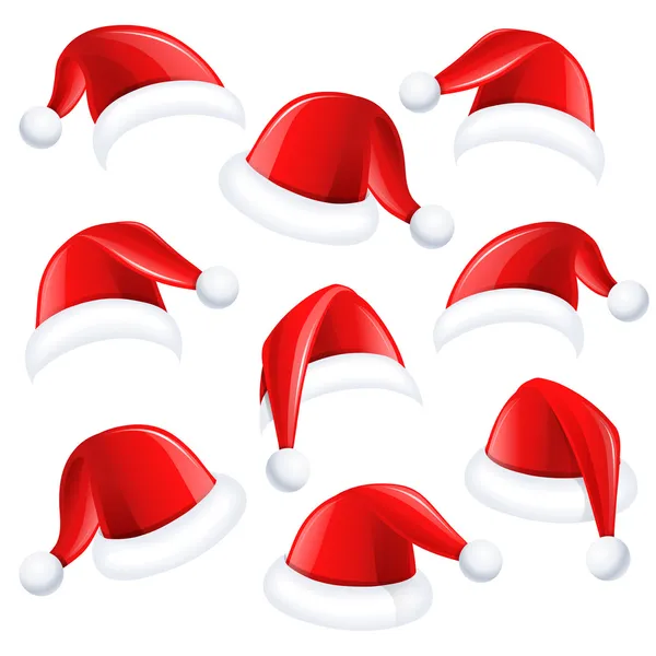 Santa hats — Stock Vector