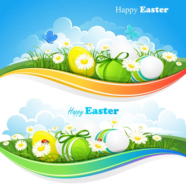 Easter colored backgrounds — Stock Vector