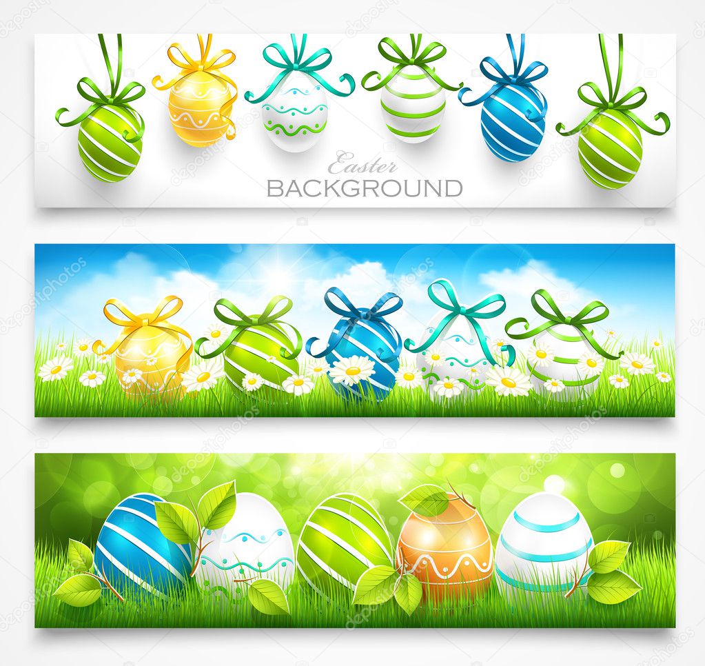 Collection of easter banners