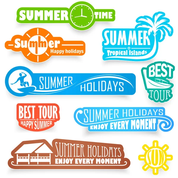 Summer labels — Stock Vector