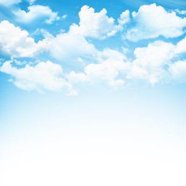 Blue sky with clouds clipart