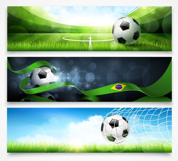 Conjunto de banners de futebol — Vetor de Stock