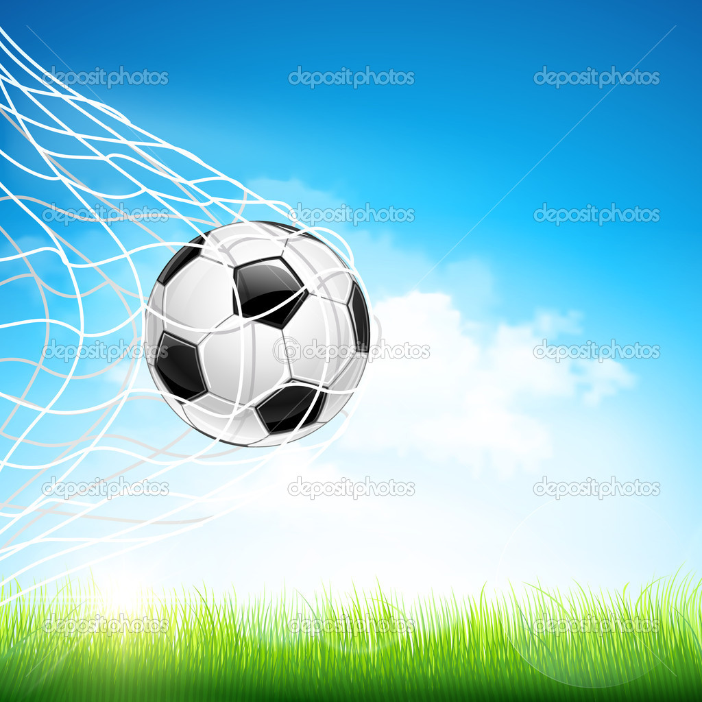 Soccer ball in goal