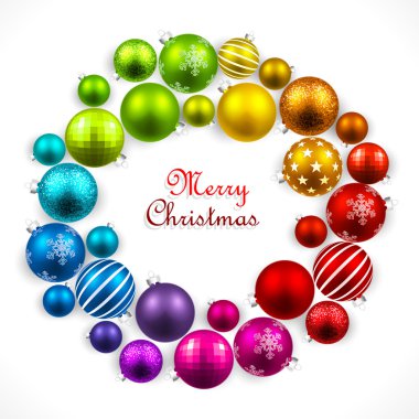 renkli topları Noel çelenk
