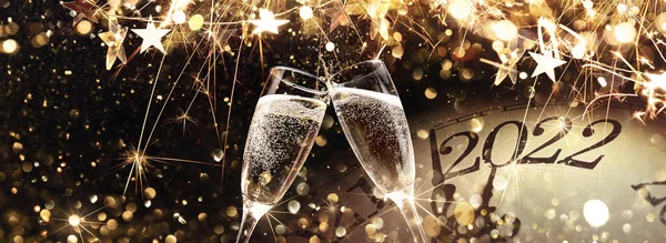 Fête Nouvel 2022 Fond Célébration Avec Champagne — Photo