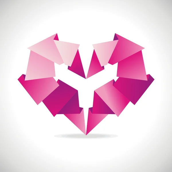 Origami hart — Stockvector