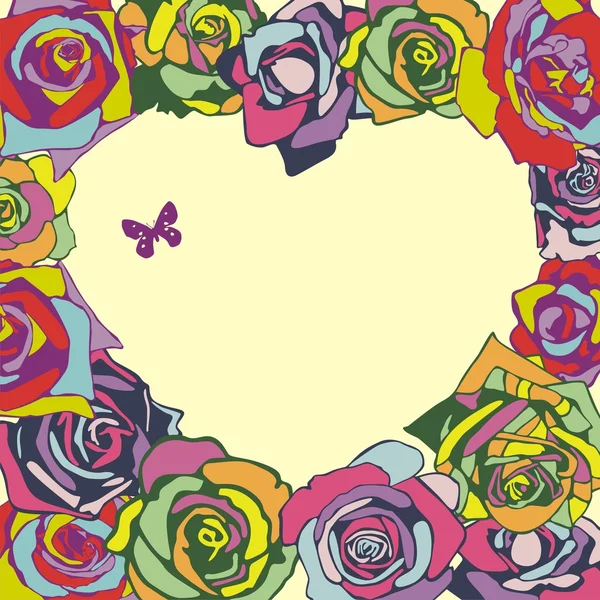 Corazón vector floral — Archivo Imágenes Vectoriales