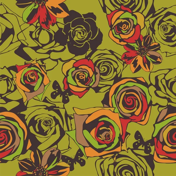 Textura sin costura floral — Vector de stock