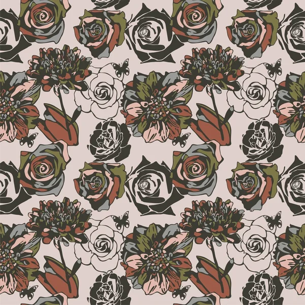 Floral naadloze textuur — Stockvector