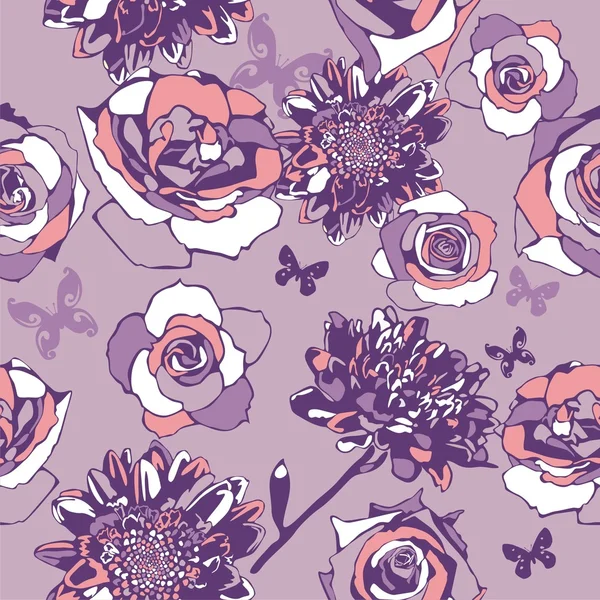 Textura sin costura floral — Vector de stock