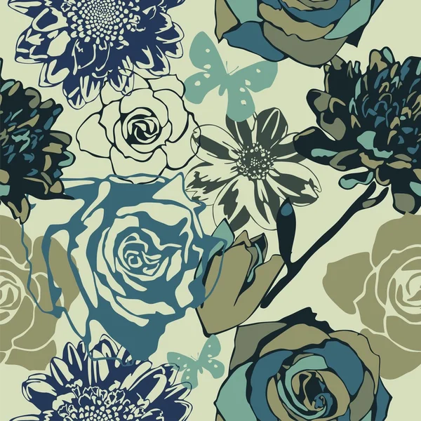 Floral naadloze textuur — Stockvector