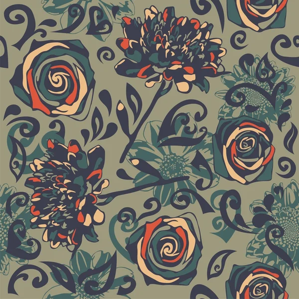 Textura sin costura floral — Archivo Imágenes Vectoriales