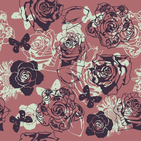 Floral naadloze textuur — Stockvector