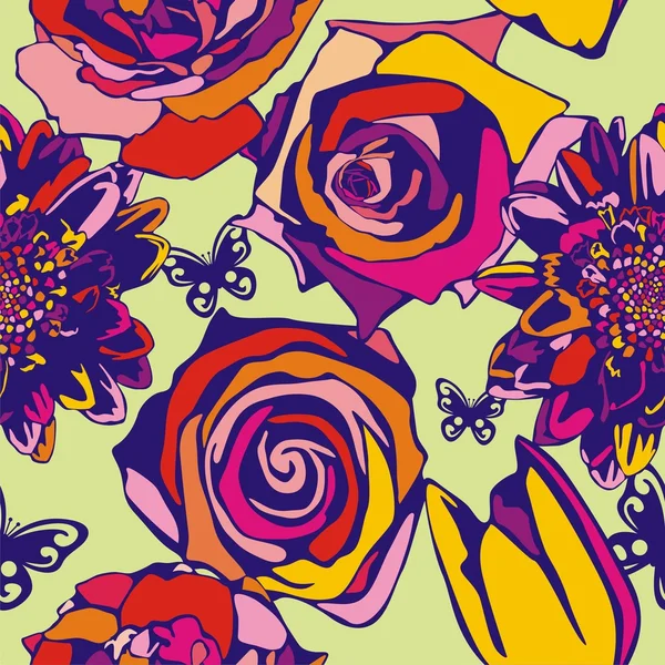 Textura floral vetorial — Vetor de Stock