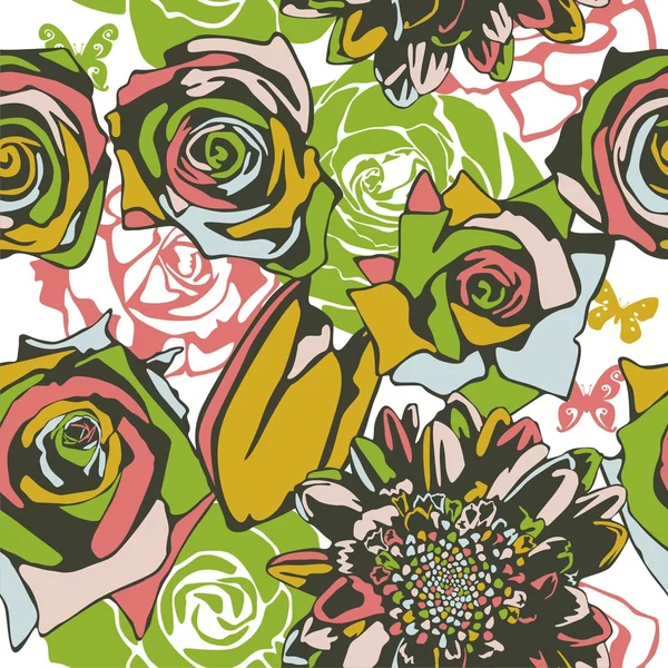 Textura floral vetorial — Vetor de Stock