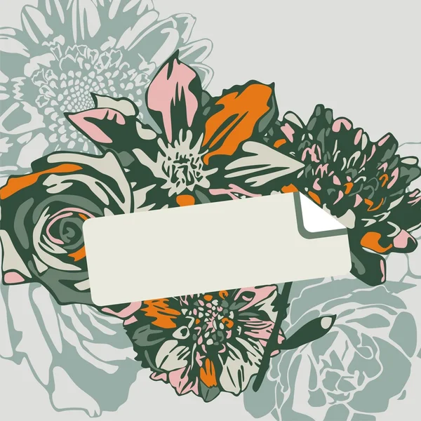 Floral briefkaart — Stockvector