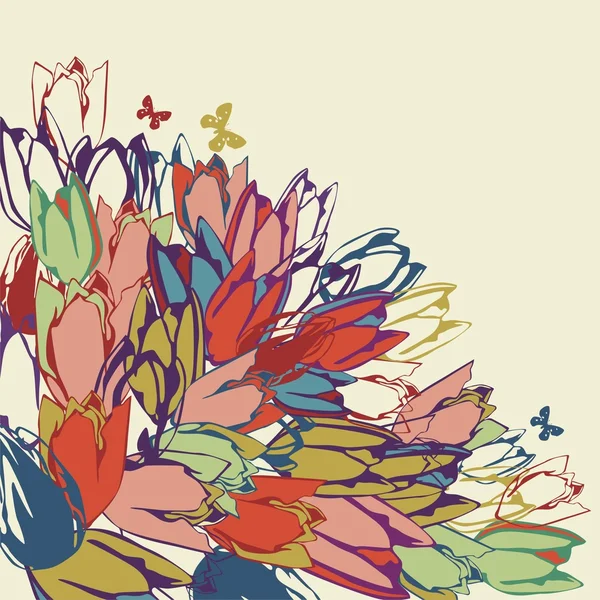 Floral briefkaart — Stockvector