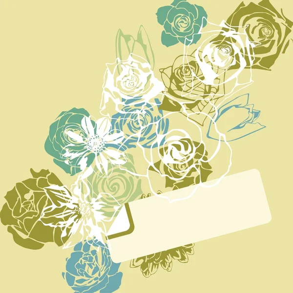 Postal floral — Vector de stock