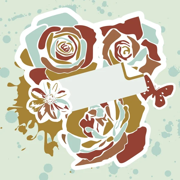 Postal floral — Archivo Imágenes Vectoriales