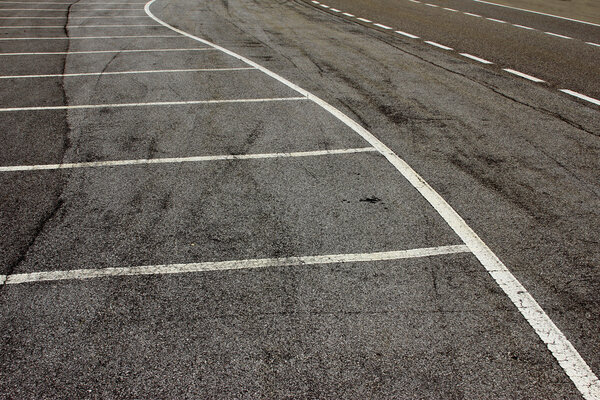 Parking markings on a road