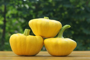 Üç patty pan squashes
