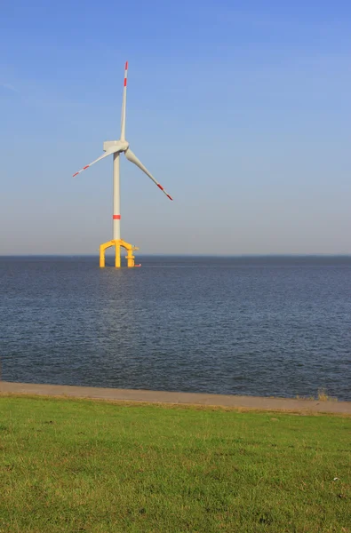 Central eólica marina en el Mar del Norte — Foto de Stock