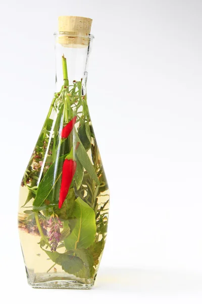 Herbal vinegar with chili — Stock Photo, Image