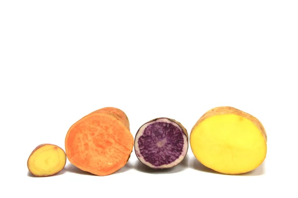 Batatas coloridas — Fotografia de Stock